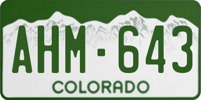 CO license plate AHM643