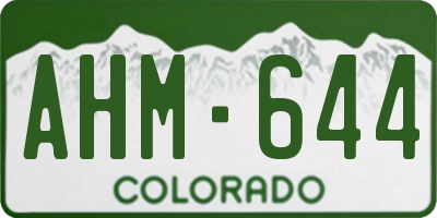 CO license plate AHM644