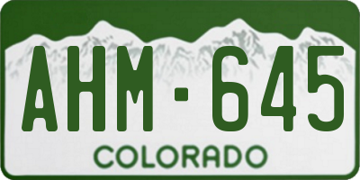 CO license plate AHM645