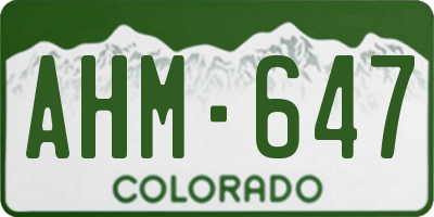 CO license plate AHM647
