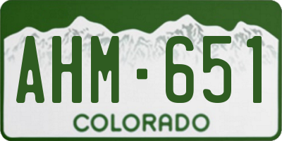 CO license plate AHM651