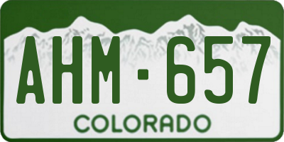 CO license plate AHM657