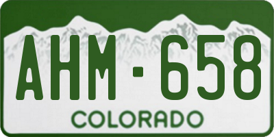 CO license plate AHM658