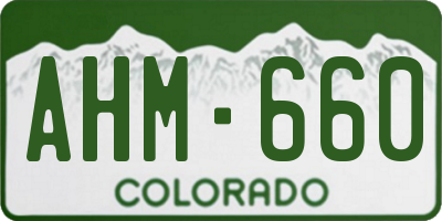 CO license plate AHM660