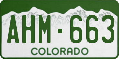 CO license plate AHM663