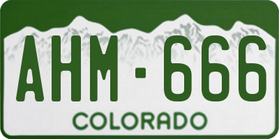CO license plate AHM666