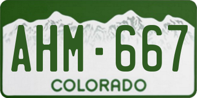CO license plate AHM667