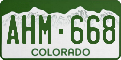 CO license plate AHM668