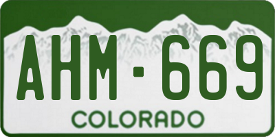 CO license plate AHM669