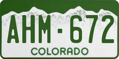 CO license plate AHM672