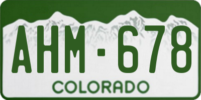 CO license plate AHM678