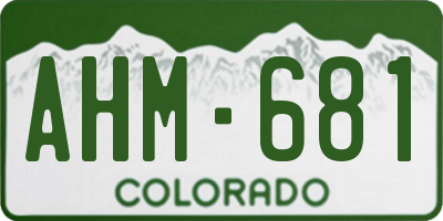 CO license plate AHM681