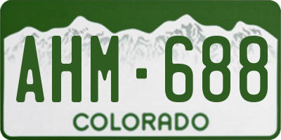 CO license plate AHM688
