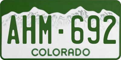 CO license plate AHM692