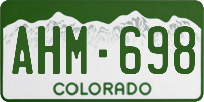 CO license plate AHM698