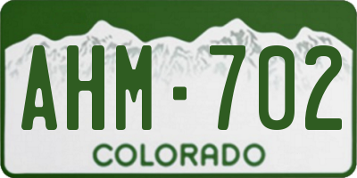 CO license plate AHM702