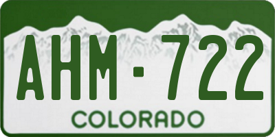 CO license plate AHM722