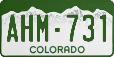 CO license plate AHM731