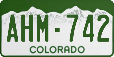 CO license plate AHM742