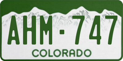 CO license plate AHM747