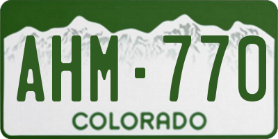 CO license plate AHM770