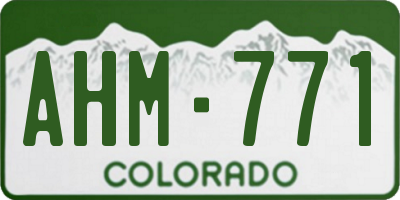 CO license plate AHM771