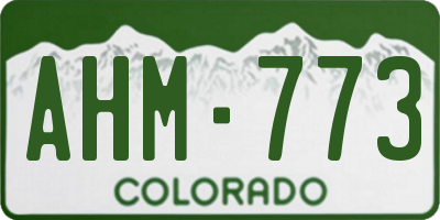 CO license plate AHM773