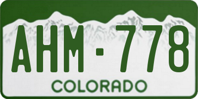 CO license plate AHM778
