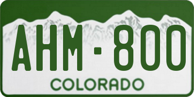 CO license plate AHM800