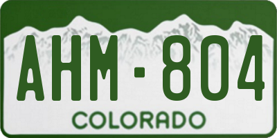 CO license plate AHM804