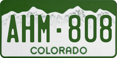 CO license plate AHM808