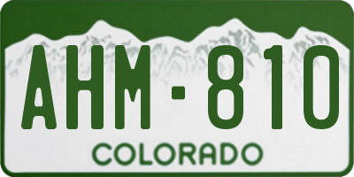 CO license plate AHM810