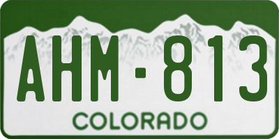 CO license plate AHM813