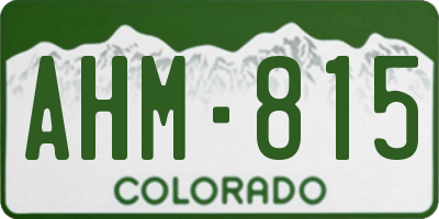 CO license plate AHM815