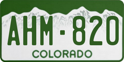 CO license plate AHM820