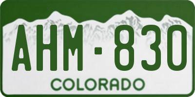 CO license plate AHM830