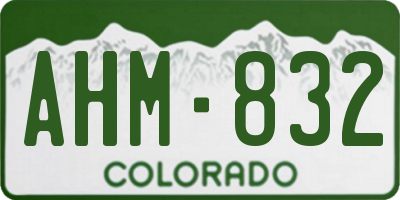 CO license plate AHM832