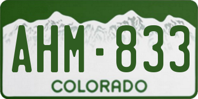 CO license plate AHM833