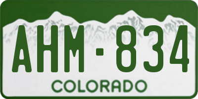 CO license plate AHM834