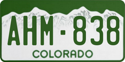 CO license plate AHM838