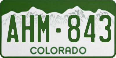 CO license plate AHM843