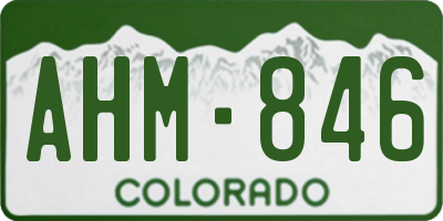 CO license plate AHM846