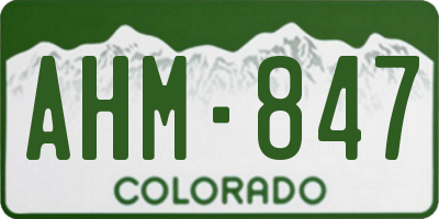 CO license plate AHM847