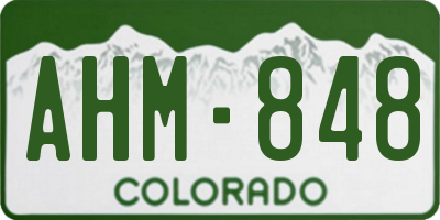 CO license plate AHM848
