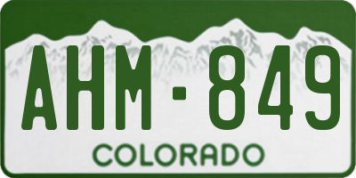 CO license plate AHM849