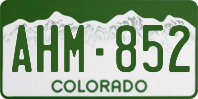 CO license plate AHM852
