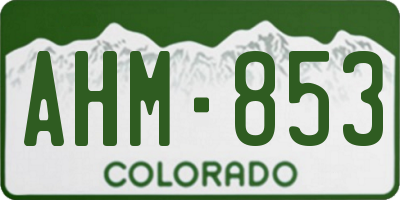 CO license plate AHM853