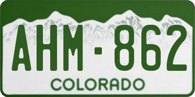 CO license plate AHM862
