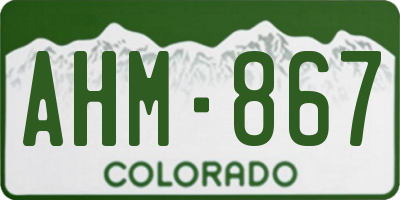 CO license plate AHM867