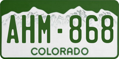 CO license plate AHM868